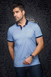 Polo pour homme par Au Noir | ASHER Bleu Clair | Machemise.ca, inventaire complet de la marque Au Noir