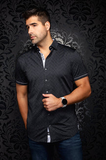 Chemise manches courtes en Knit extensible pour homme par Au Noir | ATACAMA (SS) Noir | Machemise.ca, inventaire complet de la marque Au Noir