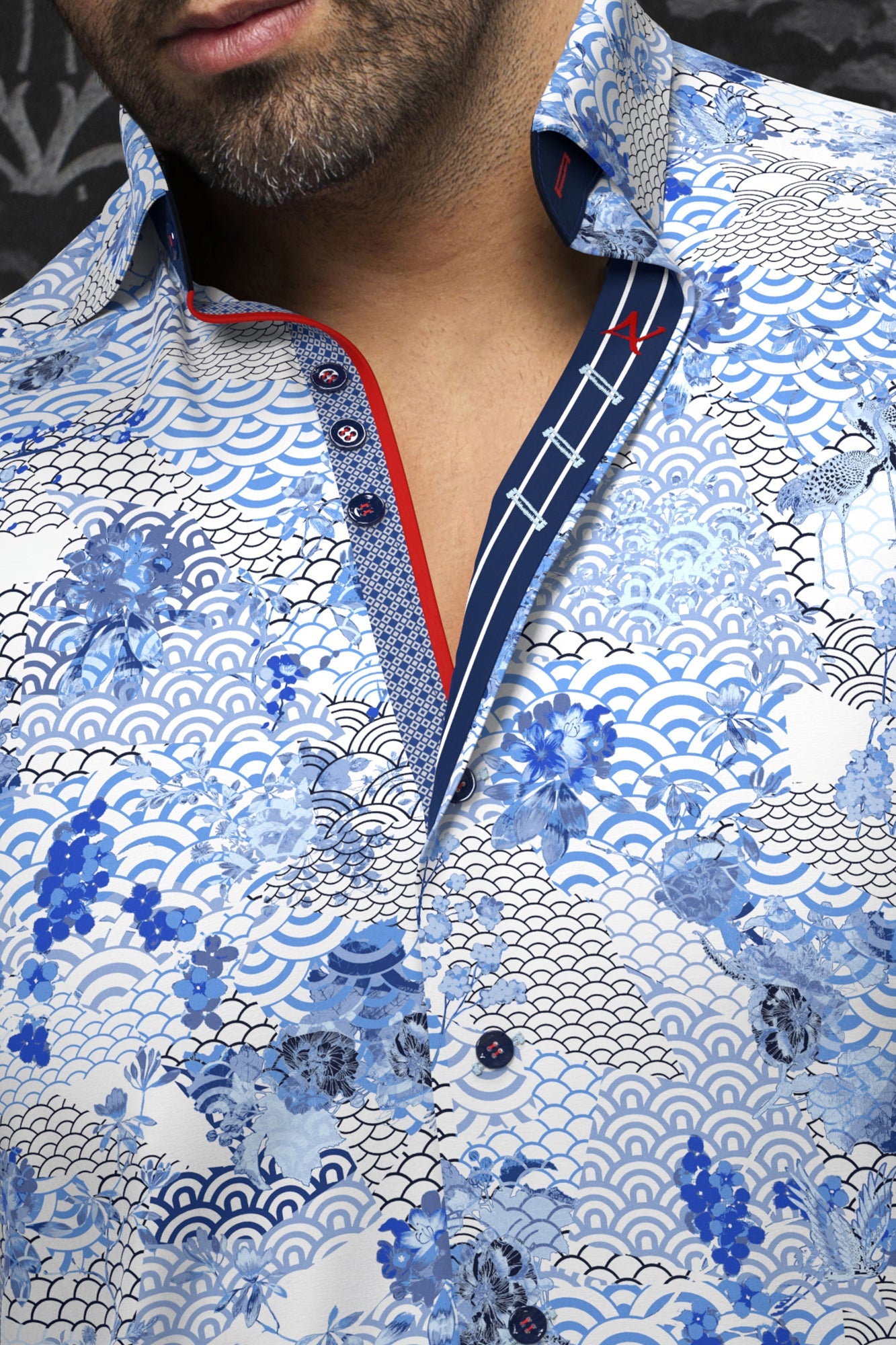 Knit long sleeve shirt for men by Au Noir | AVALON Light Blue | Menshirt, complete inventory of the Au Noir brand