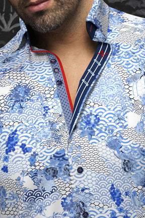 Knit long sleeve shirt for men by Au Noir | AVALON Light Blue | Menshirt, complete inventory of the Au Noir brand
