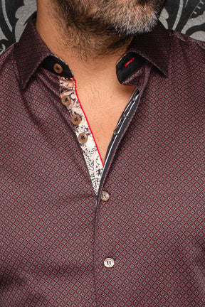 Long sleeve shirt for men by Au Noir | BANGALORE Cabernet Tobacco | Menshirt, complete inventory of the Au Noir brand