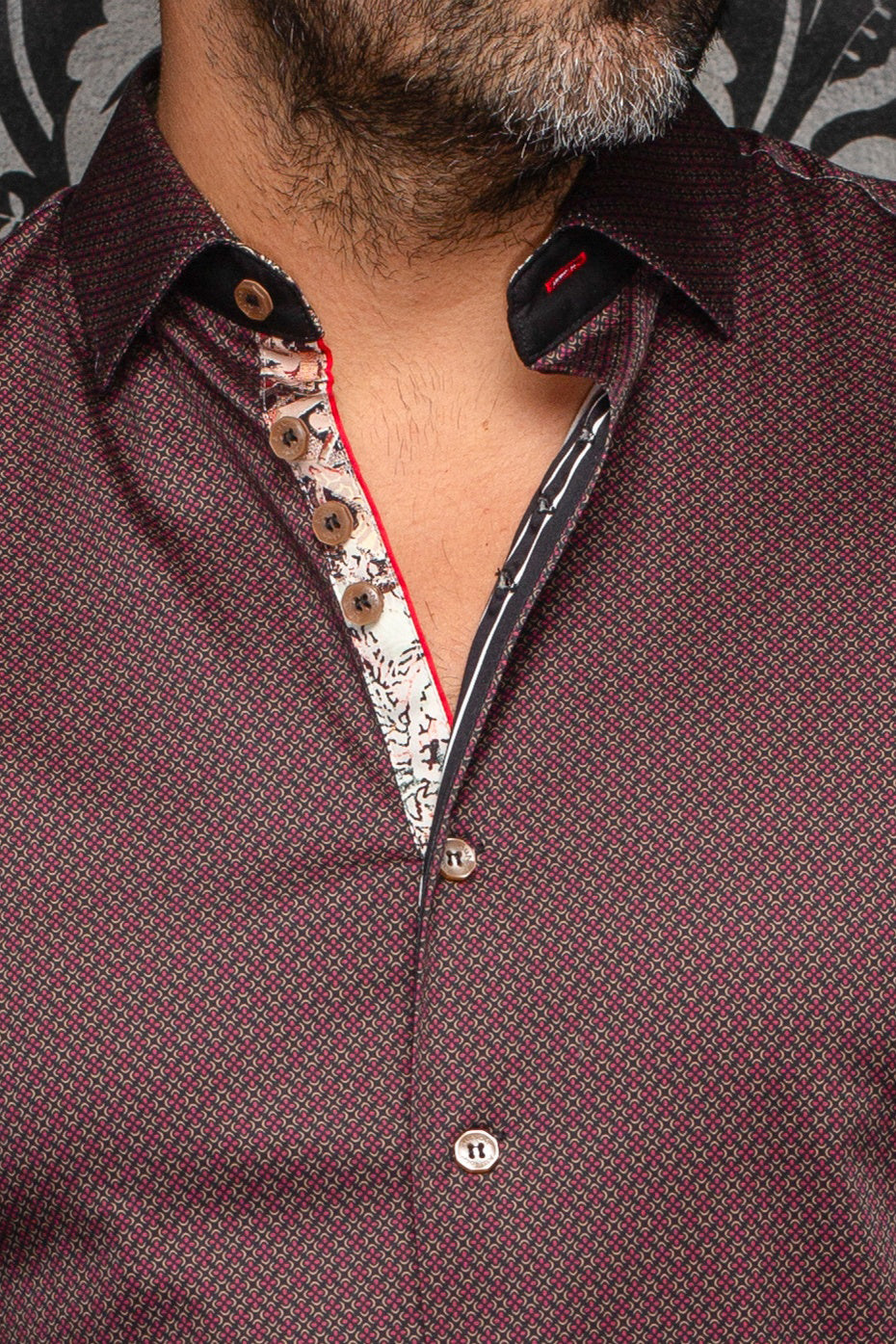 Long sleeve shirt for men by Au Noir | BANGALORE Cabernet Tobacco | Menshirt, complete inventory of the Au Noir brand