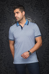 Polo for men by Au Noir | BENZ White Navy | Menshirt, complete inventory of the Au Noir brand
