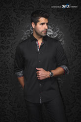 Knit long sleeve shirt for men by Au Noir | BERNADO Black | Menshirt.com, complete inventory of the Au Noir brand