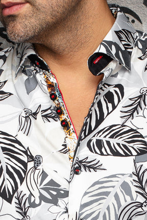 Chemise manches courtes en coton extensible pour homme par Au Noir | BOLONIA (SS) Noir | Machemise.ca, inventaire complet de la marque Au Noir