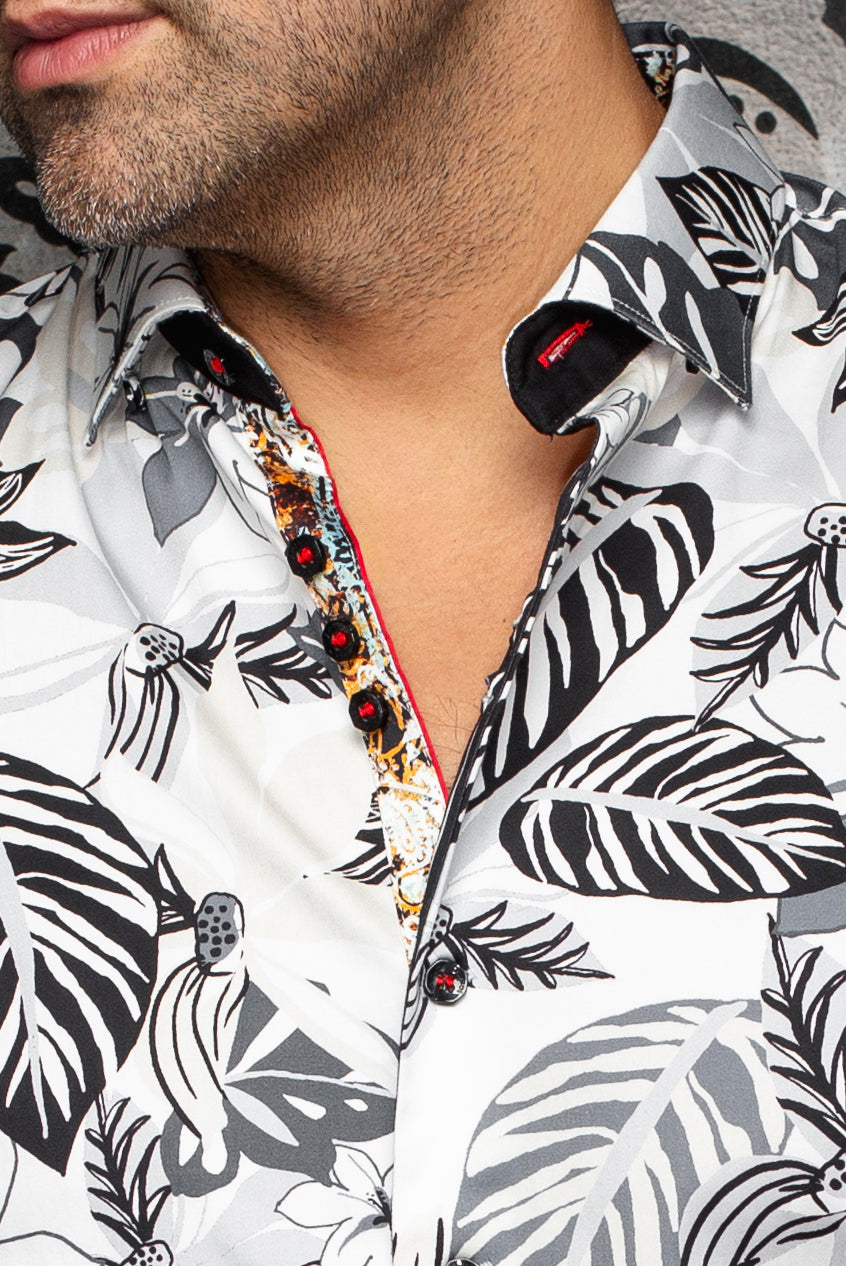 Chemise manches courtes en coton extensible pour homme par Au Noir | BOLONIA (SS) Noir | Machemise.ca, inventaire complet de la marque Au Noir