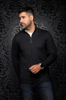 Au Noir men's black sport jacket, front model view