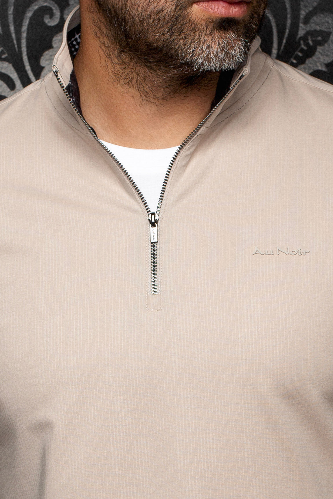 Au Noir men's beige sport jacket, detail view
