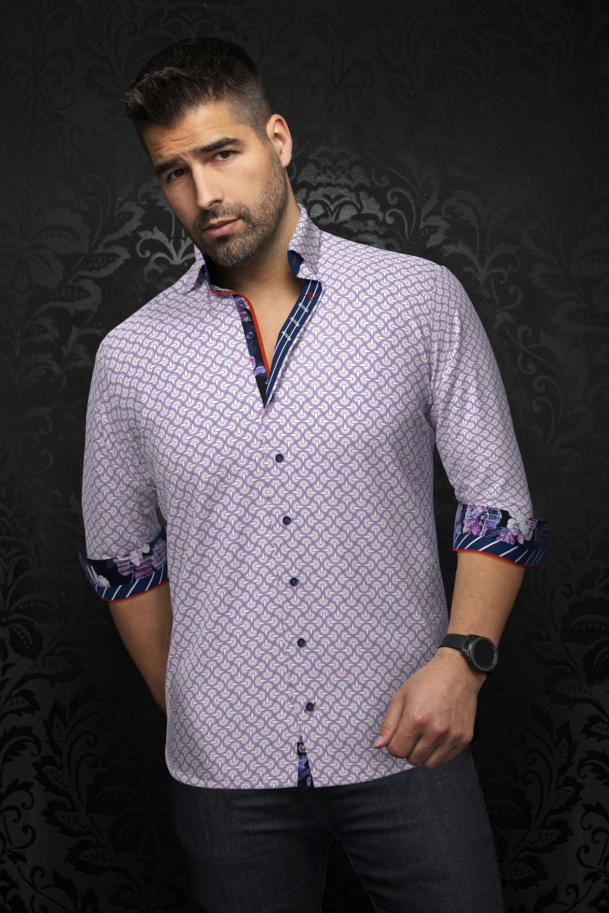 Chemise manches longues pour homme par Au Noir | BOSCO Lavande | Machemise.ca, inventaire complet de la marque Au Noir