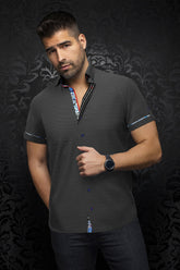 Short sleeve shirt for men by Au Noir | BOTERO(SS) Black | Menshirt.com, complete inventory of the Au Noir brand