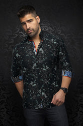 Knit long sleeve shirt for men by Au Noir | BRENNER Black | Menshirt, complete inventory of the Au Noir brand