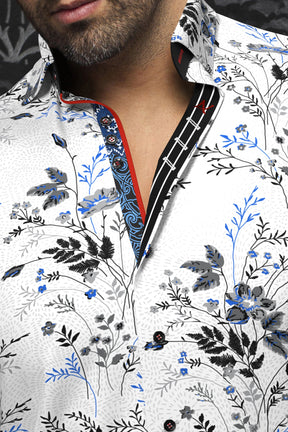Knit long sleeve shirt for men by Au Noir | BRENNER White Royal | Menshirt, complete inventory of the Au Noir brand