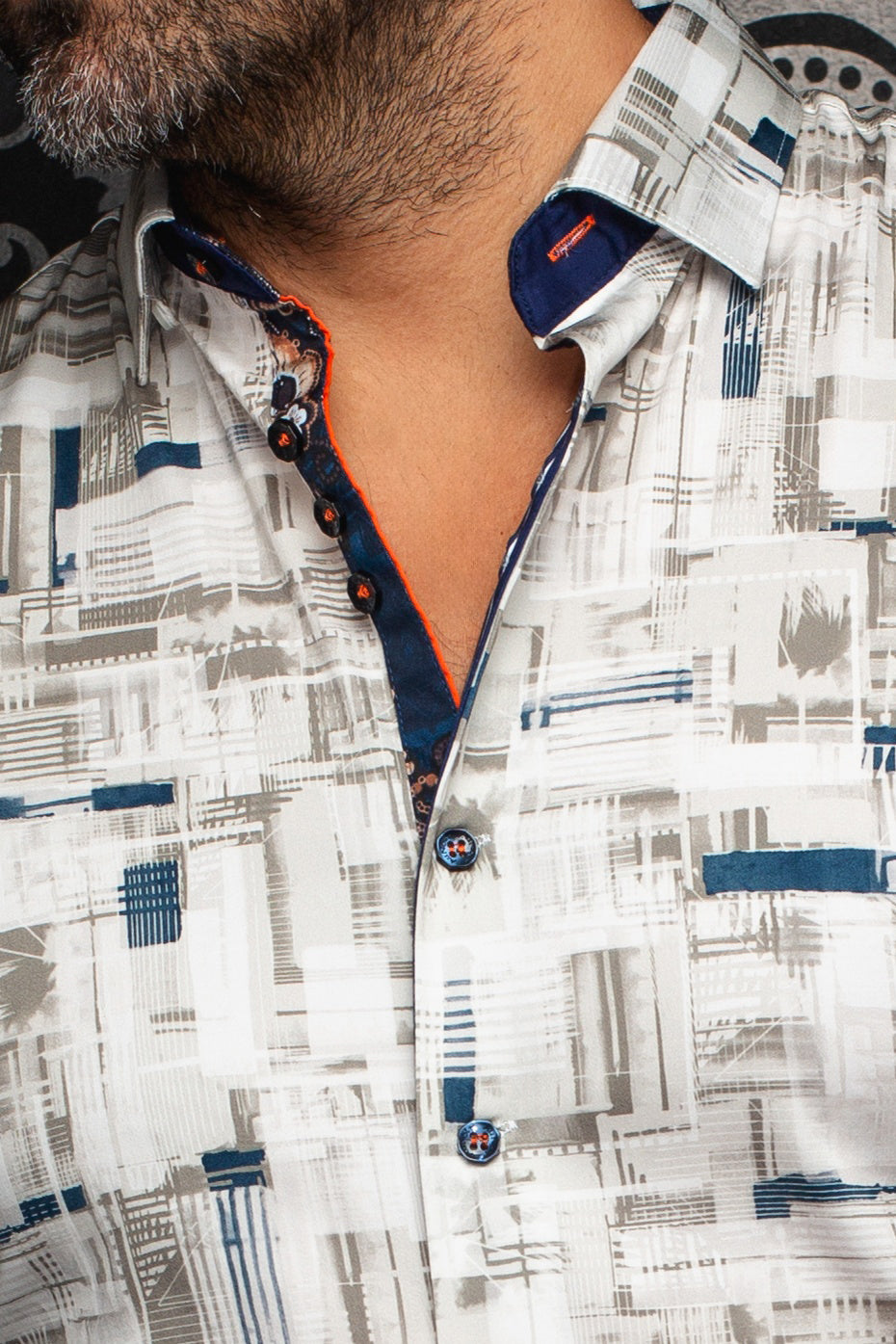 Long sleeve shirt for men by Au Noir | BROOKLYN Stone | Menshirt, complete inventory of the Au Noir brand