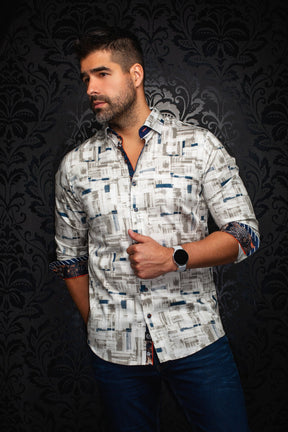 Long sleeve shirt for men by Au Noir | BROOKLYN Stone | Menshirt, complete inventory of the Au Noir brand