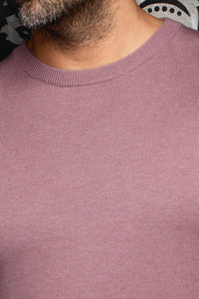 Chandail col rond en laine mérino pour homme par Au Noir | MARINI Bois De Rose | Machemise.ca, inventaire complet de la marque Au Noir