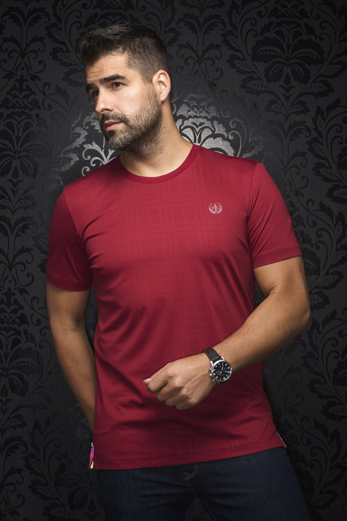 T-Shirt for men by Au Noir | C-MICHAEL-VARENNA Cabernet | Menshirt.com, complete inventory of the Au Noir brand