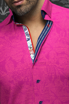 Chemise manches courtes en Knit pour homme par Au Noir | CAMPRA(SS) Fuchsia  | Machemise.ca, inventaire complet de la marque Au Noir