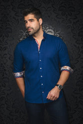 Chemise manches longues pour homme par Au Noir | CAPELLA Bleu Marine | Machemise.ca, inventaire complet de la marque Au Noir