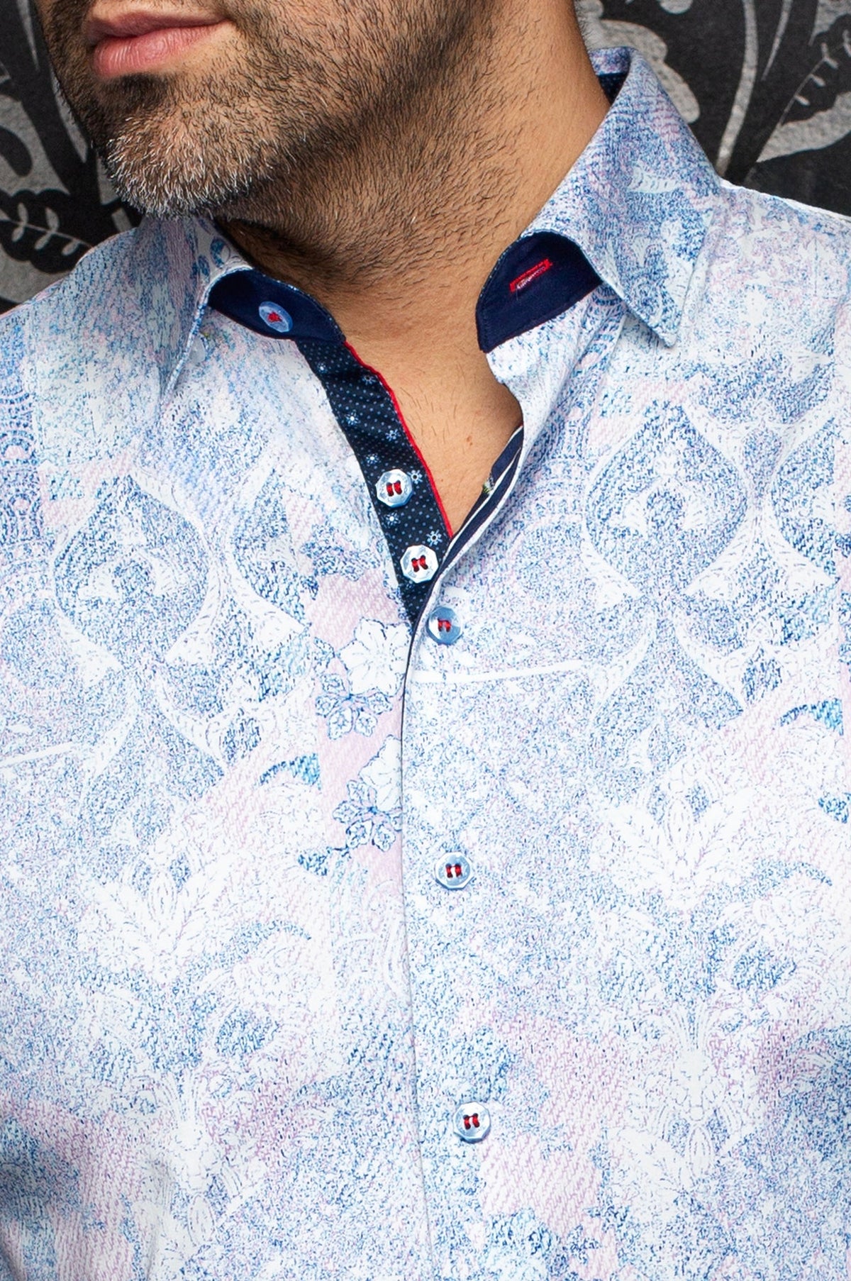 Chemise manches longues en coton extensible pour homme par Au Noir | CASCAIS Rose | Machemise.ca, inventaire complet de la marque Au Noir