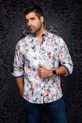 Chemise manches longues en coton extensible pour homme par Au Noir | CEBU Blanc | Machemise.ca, inventaire complet de la marque Au Noir