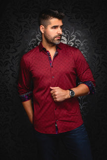 Knit long sleeve shirt for men by Au Noir | CLYDE Bordeaux | Menshirt, complete inventory of the Au Noir brand