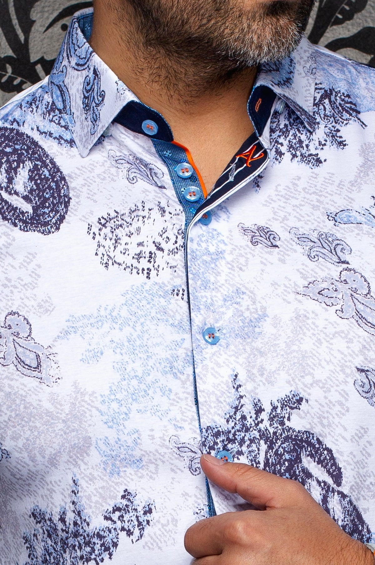 Chemise manches longues en Knit extensible pour homme par Au Noir | DAWNSTONE Bleu | Machemise.ca, inventaire complet de la marque Au Noir