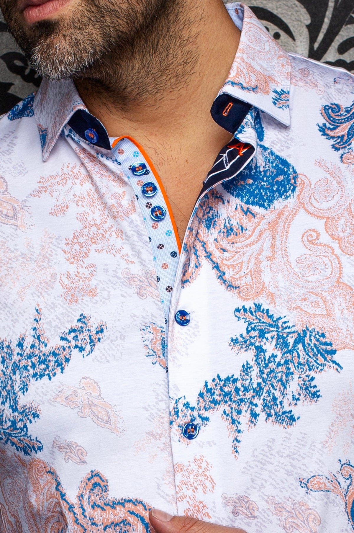 Chemise manches longues en Knit extensible pour homme par Au Noir | DAWNSTONE Orange | Machemise.ca, inventaire complet de la marque Au Noir