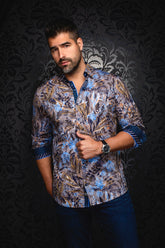 Knit long sleeve shirt for men by Au Noir | DEVEREAUX Grey | Menshirt, complete inventory of the Au Noir brand