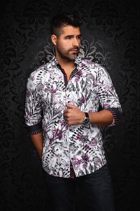 Knit long sleeve shirt for men by Au Noir | DEVEREAUX White | Menshirt, complete inventory of the Au Noir brand