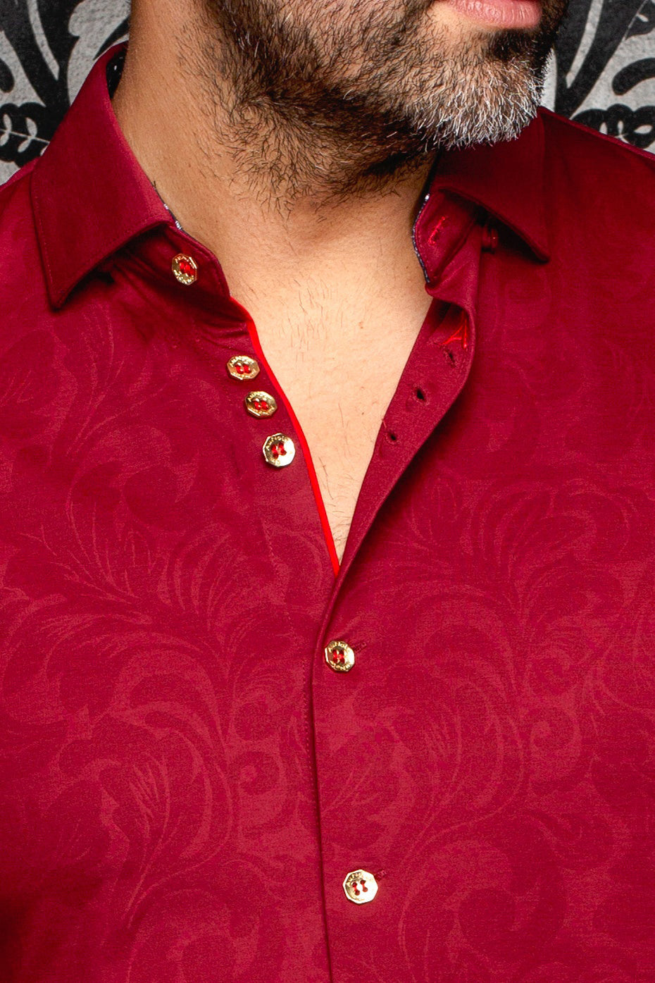 Knit long sleeve shirt for men by Au Noir | DUNN Bordeaux | Menshirt, complete inventory of the Au Noir brand