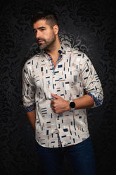 Long sleeve shirt for men by Au Noir | ECHELON Stone | Menshirt, complete inventory of the Au Noir brand