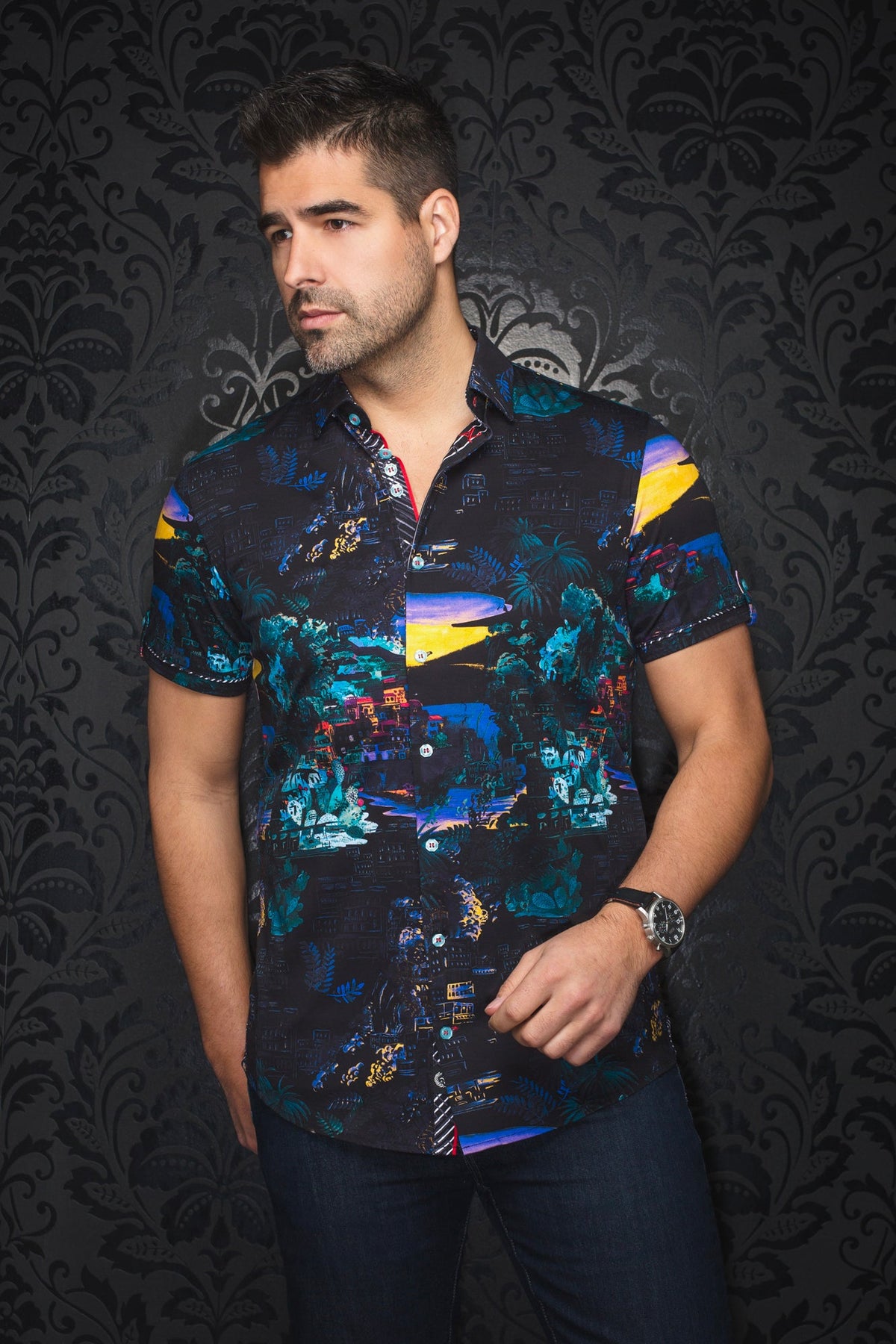 Chemise manches courtes en Knit pour homme par Au Noir | ELSTER(SS) Noir | Machemise.ca, inventaire complet de la marque Au Noir