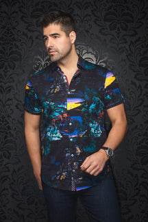 Chemise manches courtes en Knit pour homme par Au Noir | ELSTER(SS) Noir | Machemise.ca, inventaire complet de la marque Au Noir