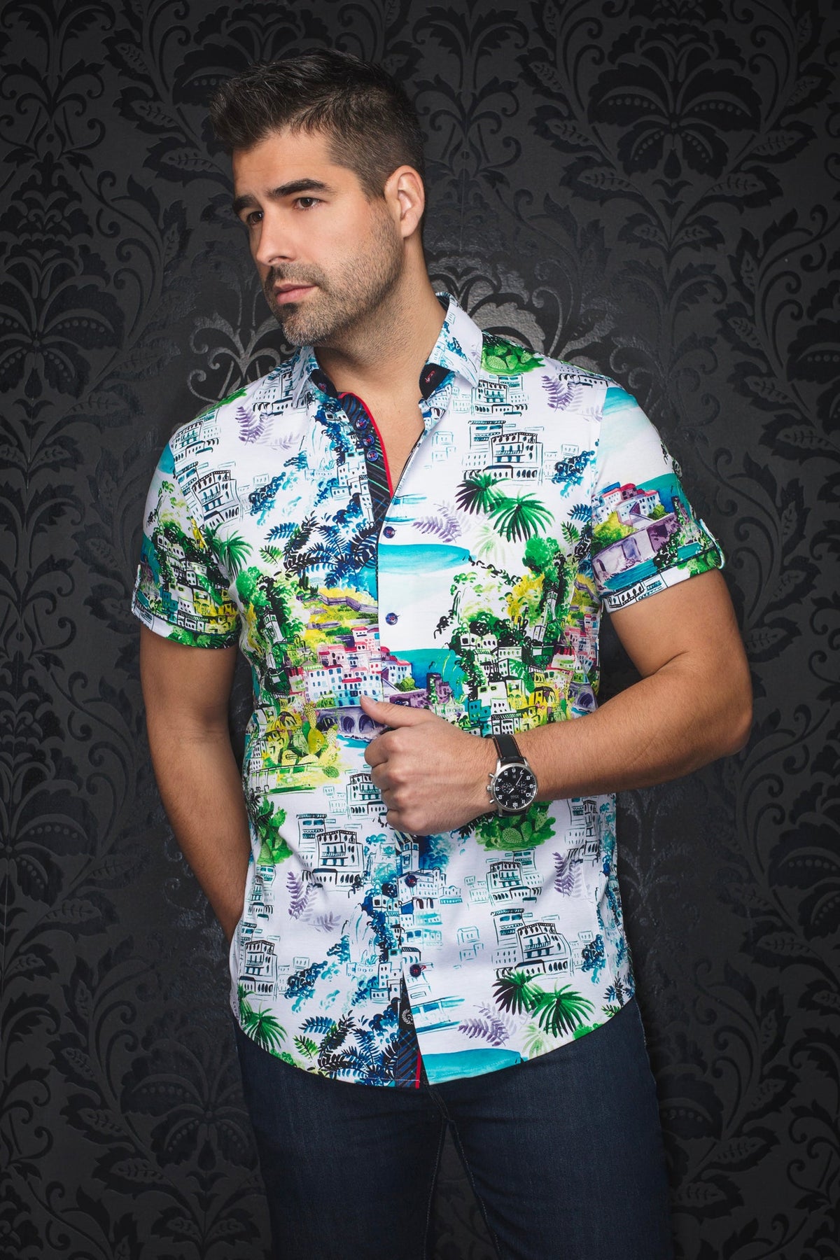 Chemise manches courtes en Knit pour homme par Au Noir | ELSTER(SS) Blanc | Machemise.ca, inventaire complet de la marque Au Noir