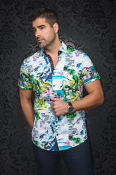Chemise manches courtes en Knit pour homme par Au Noir | ELSTER(SS) Blanc | Machemise.ca, inventaire complet de la marque Au Noir