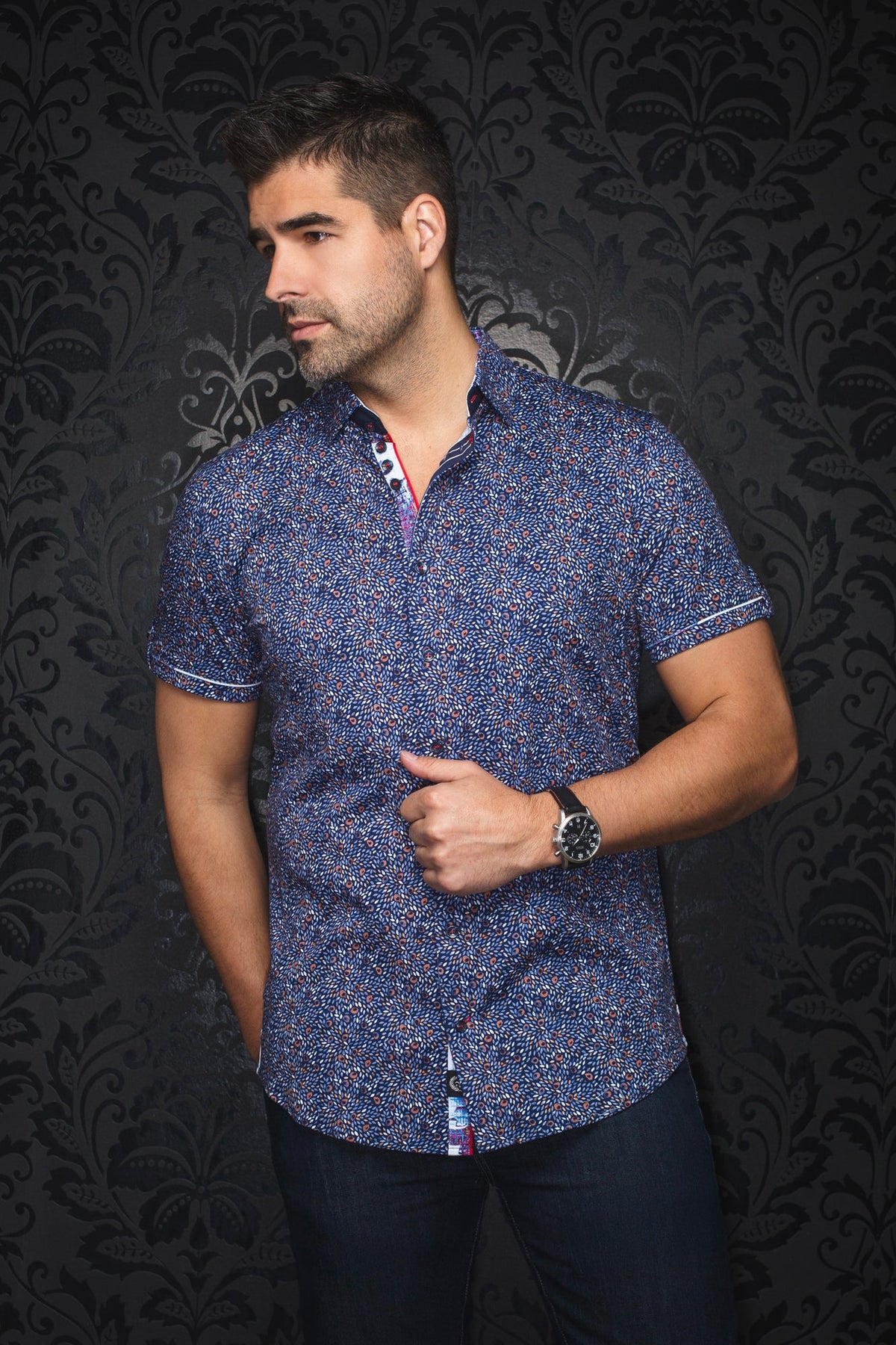 Chemise manches courtes en Knit pour homme par Au Noir | ELTON(SS) Marine | Machemise.ca, inventaire complet de la marque Au Noir
