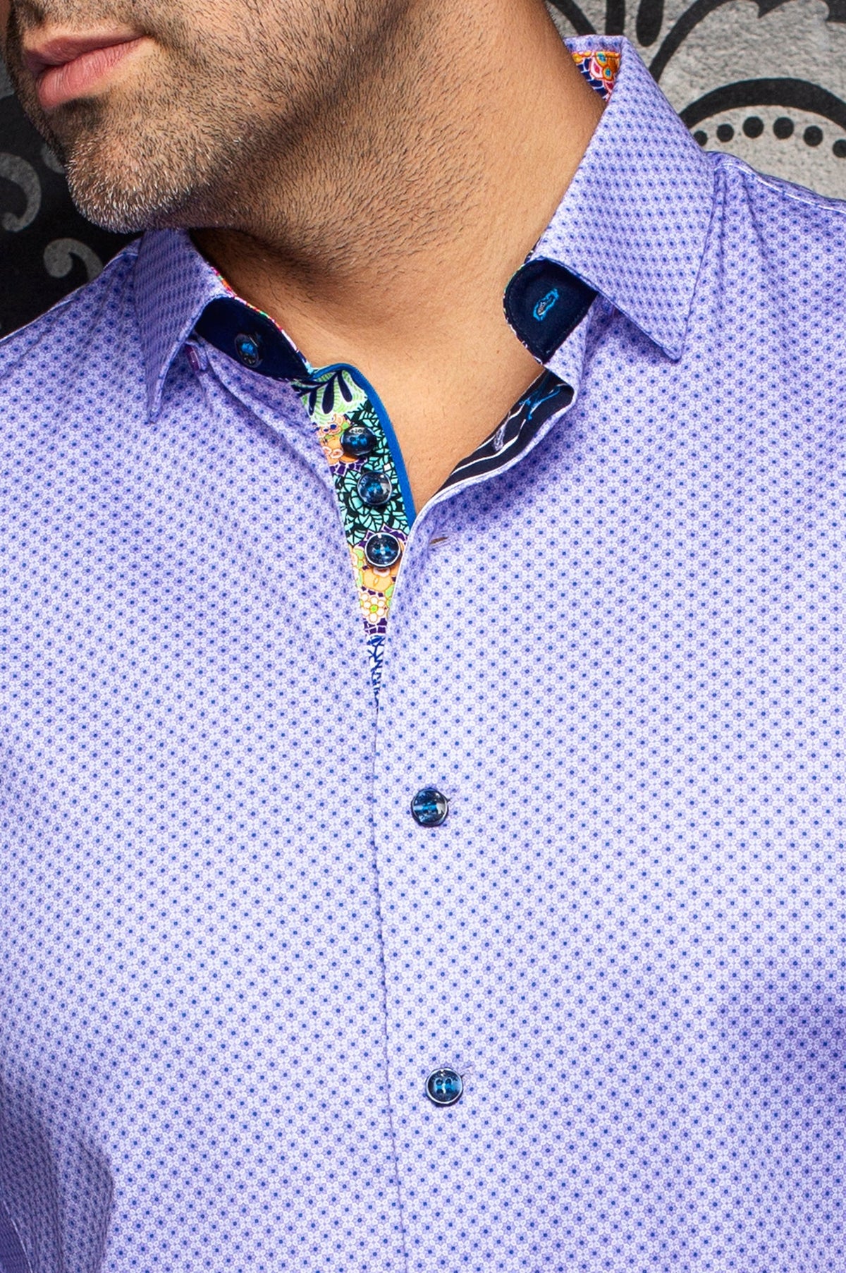 Chemise manches longues en Knit extensible pour homme par Au Noir | ELVARIS Lavande | Machemise.ca, inventaire complet de la marque Au Noir