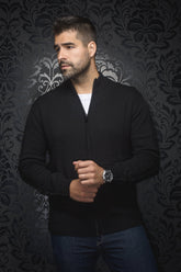 Merino wool Vest for men by Au Noir | ESTEBAN_FZ Black | Menshirt, complete inventory of the Au Noir brand