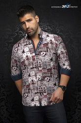 Knit long sleeve shirt for men by Au Noir | ETHAN White Rust | Menshirt.com, complete inventory of the Au Noir brand