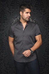 Chemise manches courtes pour homme par Au Noir | FARO(SS) Noir | Machemise.ca, inventaire complet de la marque Au Noir