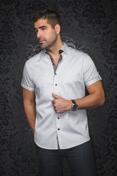 Chemise manches courtes pour homme par Au Noir | FARO(SS) Blanc Noir | Machemise.ca, inventaire complet de la marque Au Noir