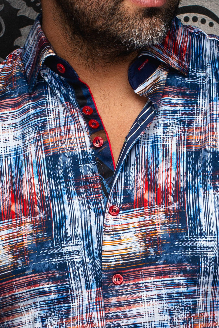Long sleeve shirt for men by Au Noir | GRIMLOCK Navy | Menshirt, complete inventory of the Au Noir brand
