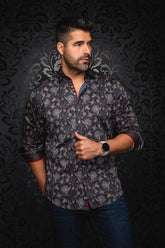 Long sleeve shirt for men by Au Noir | HARRINGTON Midnight | Menshirt, complete inventory of the Au Noir brand