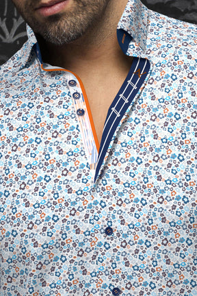 Knit long sleeve shirt for men by Au Noir | HAYLO Turquoise | Menshirt, complete inventory of the Au Noir brand