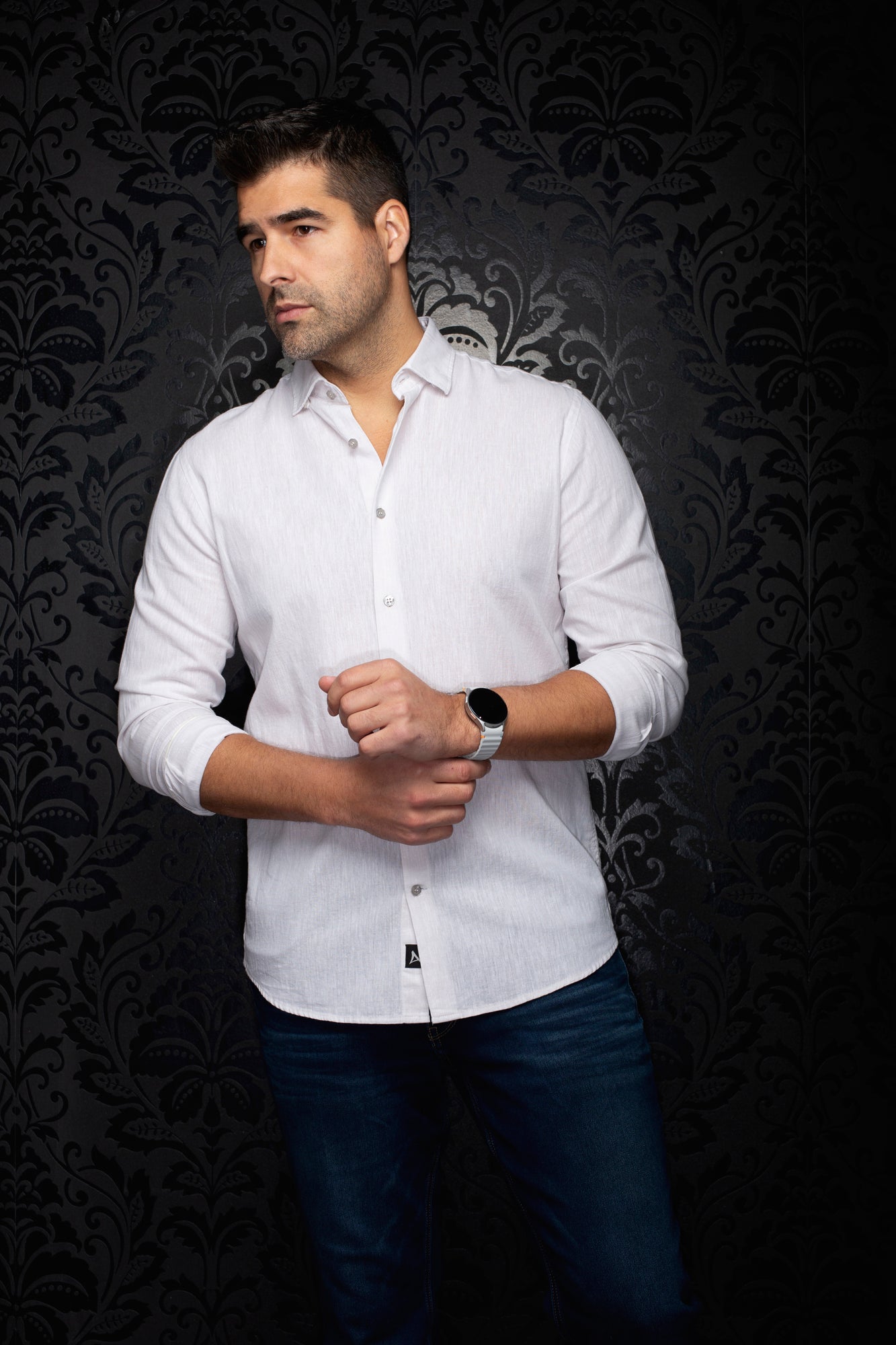Chemise manches longues en lin pour homme par Au Noir | HUMPHREY Beige | Machemise.ca, inventaire complet de la marque Au Noir