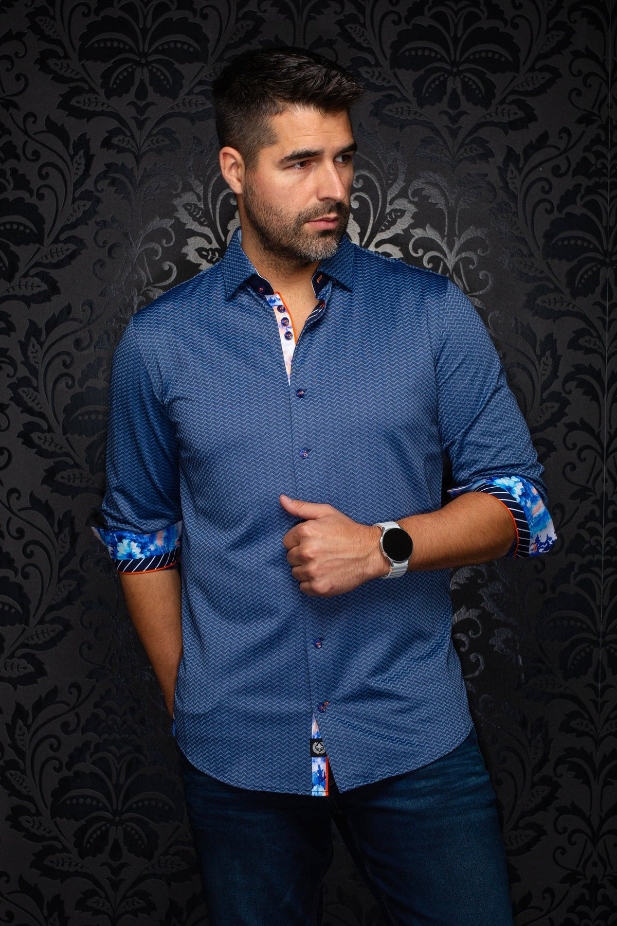 Chemise manches longues en Knit extensible pour homme par Au Noir | IRONBARK Marine | Machemise.ca, inventaire complet de la marque Au Noir