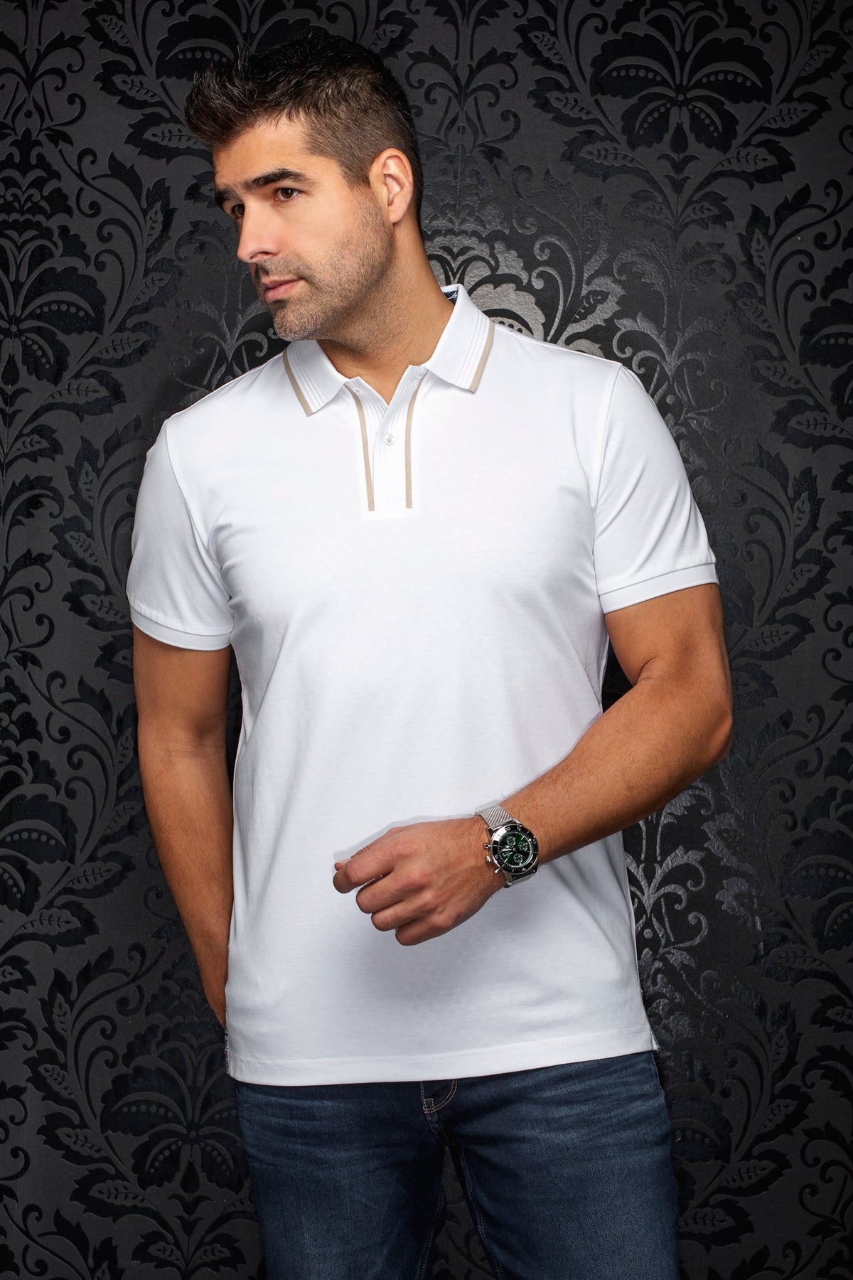Polo pour homme par Au Noir | KAAN Blanc | Machemise.ca, inventaire complet de la marque Au Noir