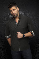 Knit long sleeve shirt for men by Au Noir | KADEN Black | Menshirt, complete inventory of the Au Noir brand
