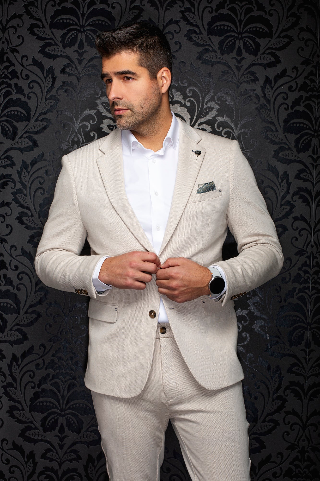 Veston pour homme par Au Noir | KAEL Beige | Machemise.ca, inventaire complet de la marque Au Noir