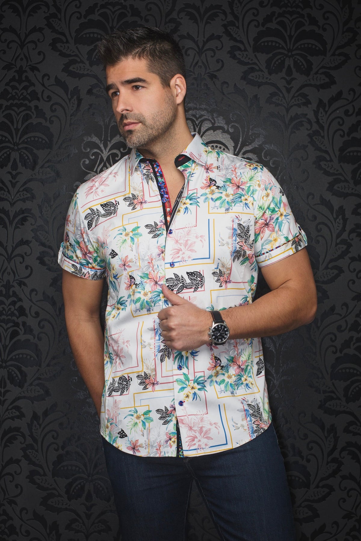 Chemise manches courtes pour homme par Au Noir | KAPOLEI(SS) Blanc | Machemise.ca, inventaire complet de la marque Au Noir